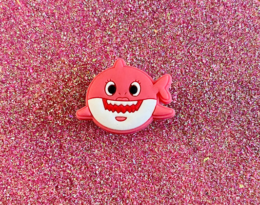 Pink Shark Shoe Charm